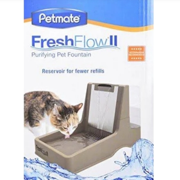 Petmate Brushed Nickel Reflection Pond Fresh Flow Pet Fountain - Picture 6 of 7